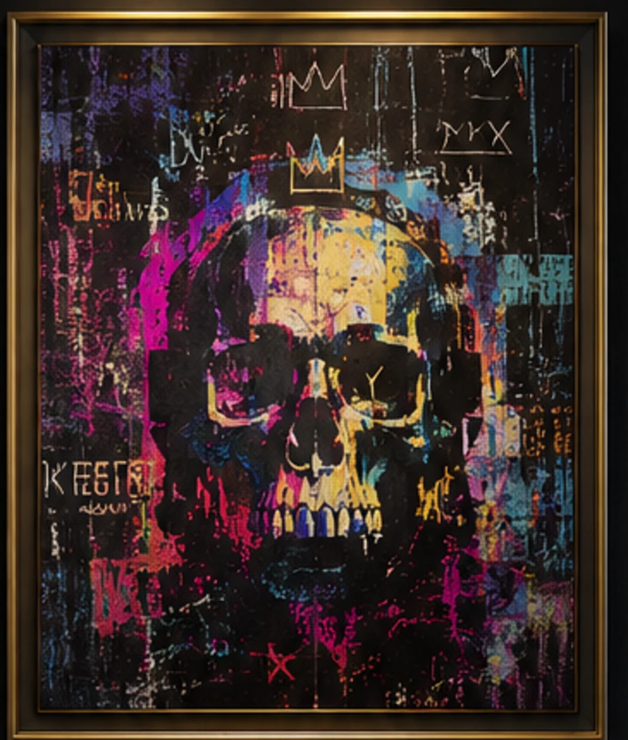 Expressionist digital artwork displayed in a gallery-style frame