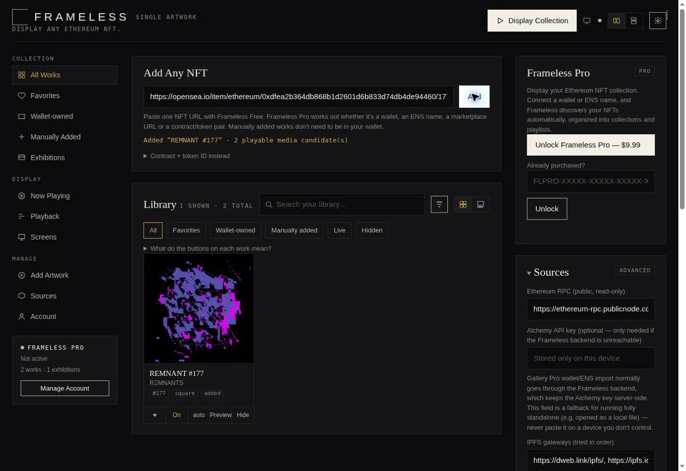 XCOPY REMNANT #177 loaded in the Frameless library